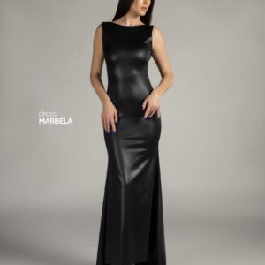 Елегантен долг фустан Марбела во црна боја