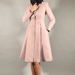 Долг розев капут Фоксен со крзно околу вратот