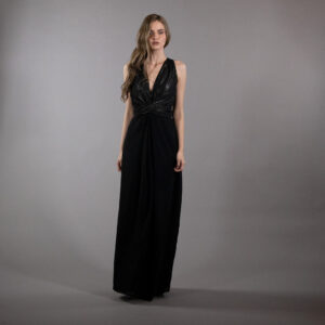 Елегантен црн комбинезон КОМБО/3 со луксузен крој